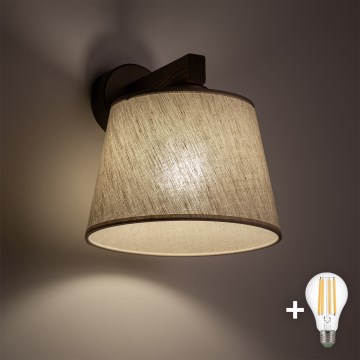 BRILAGI - LED Vägglampa LATTE 1xE27/15W/230V furu/beige