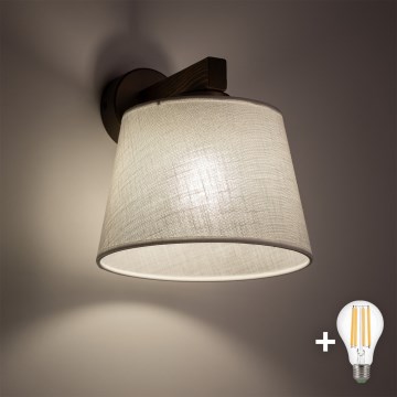BRILAGI - LED Vägglampa LATTE 1xE27/15W/230V furu/vit