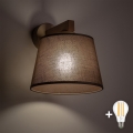 BRILAGI - LED Vägglampa LATTE SABIA 1xE27/15W/230V furu/brun