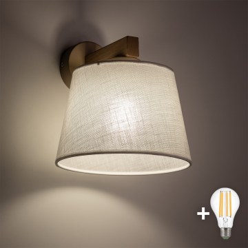 BRILAGI - LED vägglampa LATTE SABIA 1xE27/15W/230V furu/vit