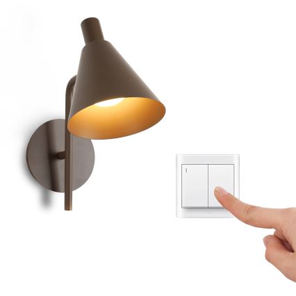 Brilagi - LED vägglampa LUCERA LED/3W/230V brun