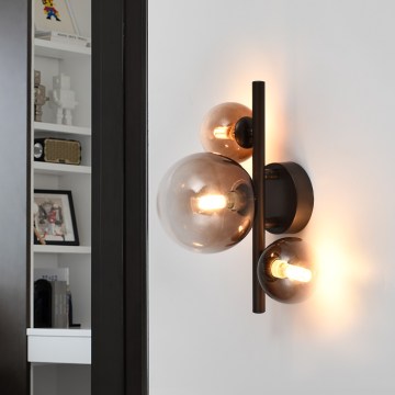 Brilagi - LED-vägglampa MILLA 3xG9/3W/230V brun/rökbrun