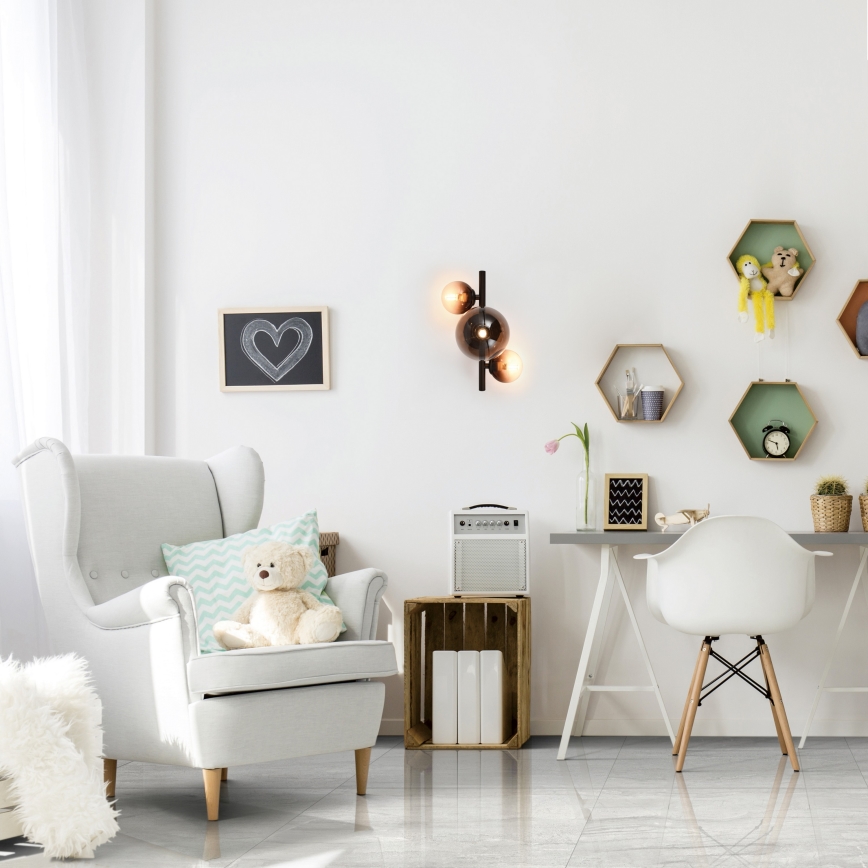 BRILAGI - LED-vägglampa MILLA 3xG9/3W/230V brun/rökbrun
