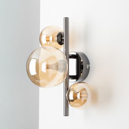 Brilagi - LED-vägglampa MILLA 3xG9/3W/230V svart krom/guld