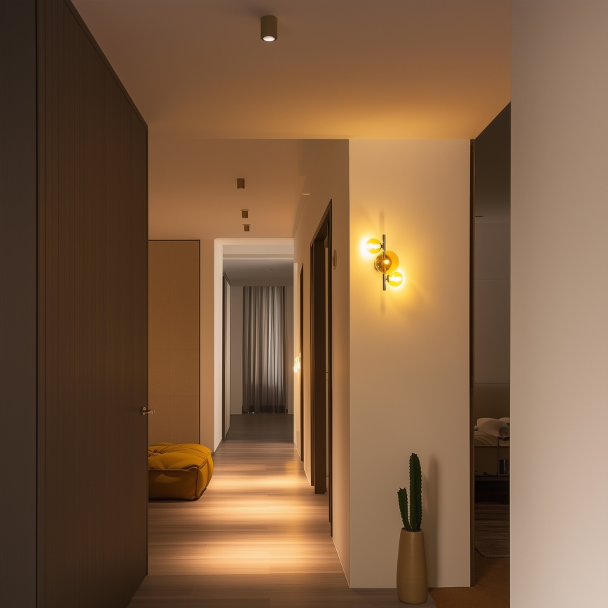 Brilagi - LED-vägglampa MILLA 3xG9/3W/230V svart krom/guld