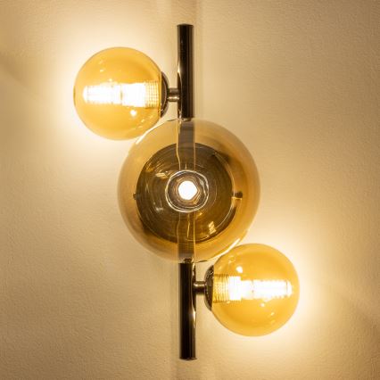 Brilagi - LED-vägglampa MILLA 3xG9/3W/230V svart krom/guld