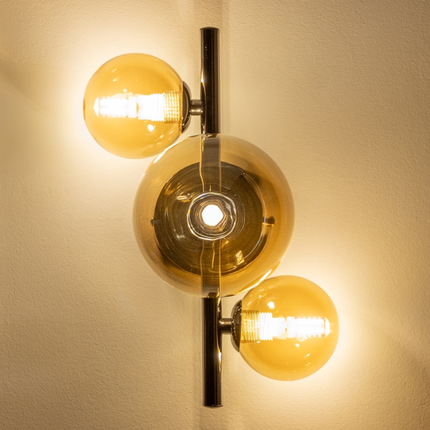 Brilagi - LED-vägglampa MILLA 3xG9/3W/230V svart krom/guld