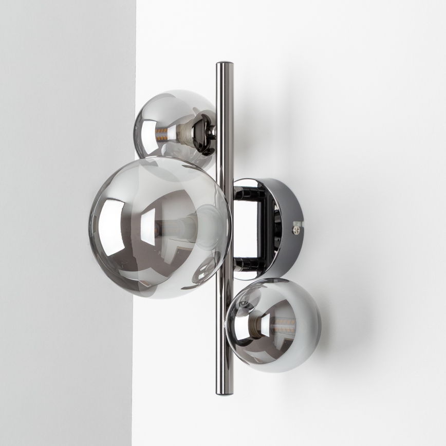 Brilagi - LED vägglampa MILLA 3xG9/3W/230V svart krom/rökfärgad