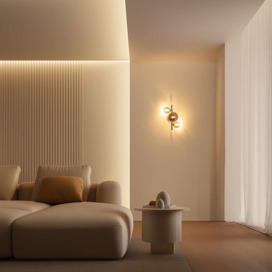 Brilagi - LED vägglampa MILLA 3xG9/3W/230V svart krom/rökfärgad