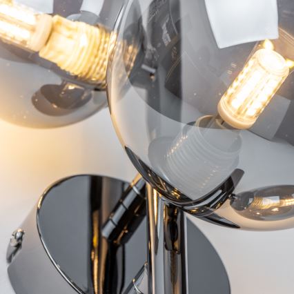 Brilagi - LED vägglampa MILLA 3xG9/3W/230V svart krom/rökfärgad