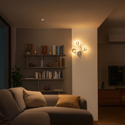 Brilagi - LED-vägglampa MISTEL 3xG9/3W/230V svart krom/rökfärgat glas