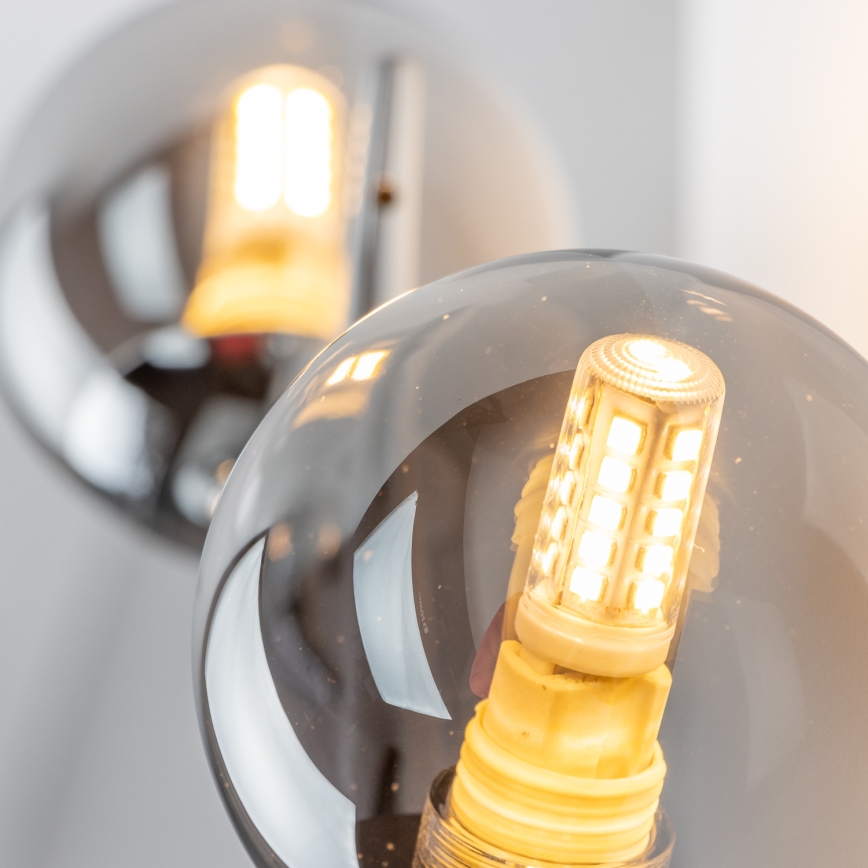 Brilagi - LED-vägglampa MISTEL 3xG9/3W/230V svart krom/rökfärgat glas