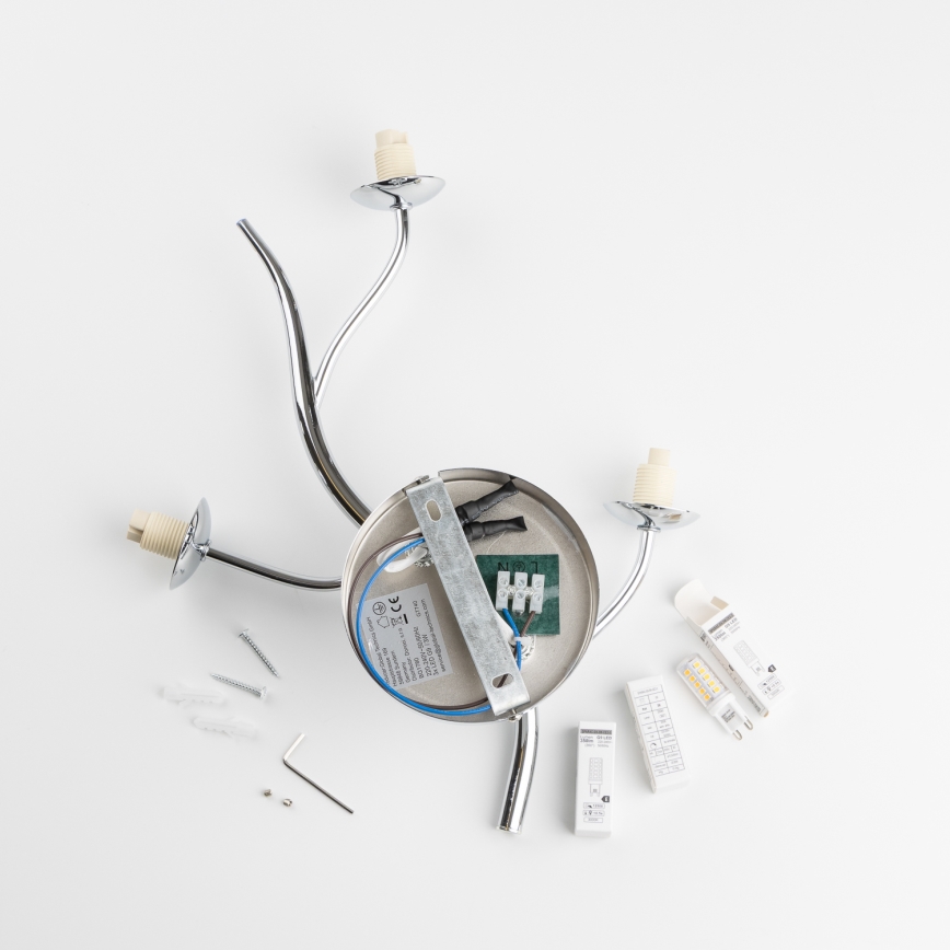Brilagi - LED-vägglampa MISTEL 3xG9/3W/230V svart krom/rökfärgat glas
