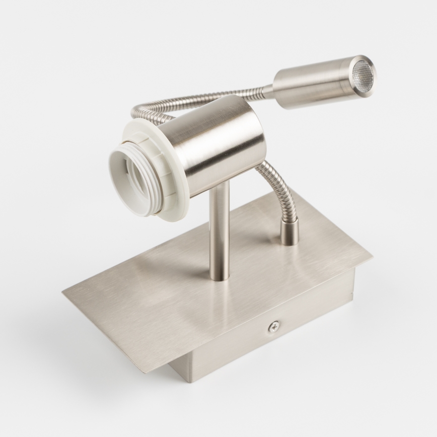 Brilagi - LED Flexibel vägglampa NUBILA 1xE27/25W/230V + LED/3W matt krom/antracit