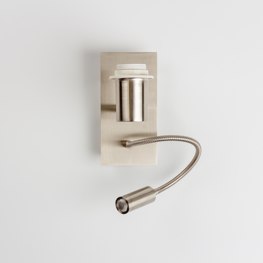 Brilagi - LED Flexibel vägglampa NUBILA 1xE27/25W/230V + LED/3W matt krom/mörkblå