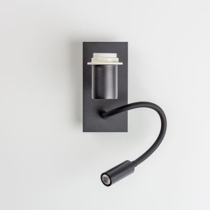 Brilagi - LED Flexibel vägglampa NUBILA 1xE27/25W/230V + LED/3W svart/brun