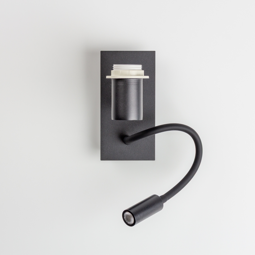 Brilagi - LED Flexibel vägglampa NUBILA 1xE27/25W/230V + LED/3W svart/pompejansk röd