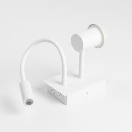 Brilagi - LED Flexibel vägglampa NUBILA 1xE27/25W/230V + LED/3W vit/brun