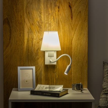 Brilagi - LED Flexibel vägglampa NUBILA 1xE27/25W/230V + LED/3W vit