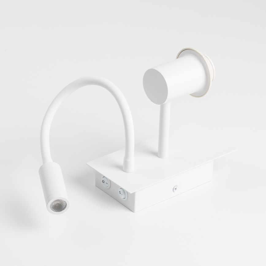 Brilagi - LED Flexibel vägglampa NUBILA 1xE27/25W/230V + LED/3W vit/svart