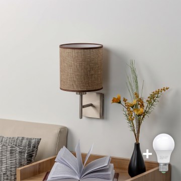 BRILAGI - LED vägglampa NUBILA 1xE27/60W/230V matt krom/brun