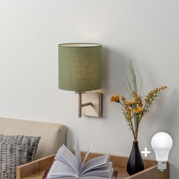 BRILAGI - LED-vägglampa NUBILA 1xE27/60W/230V matt krom/grön