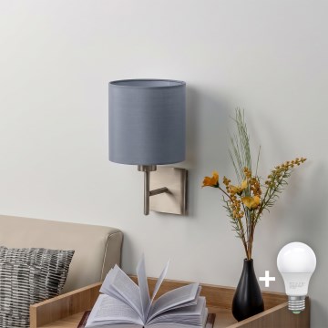BRILAGI - LED-vägglampa NUBILA 1xE27/60W/230V matt krom/ljusgrå