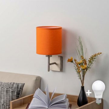 BRILAGI - LED-vägglampa NUBILA 1xE27/60W/230V matt krom/orange