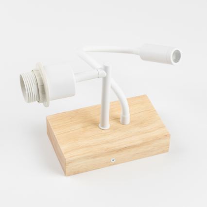 Brilagi - LED flexibel vägglampa NUBILA WOOD 1xE27/25W/230V + LED/3W ek/vit/orange
