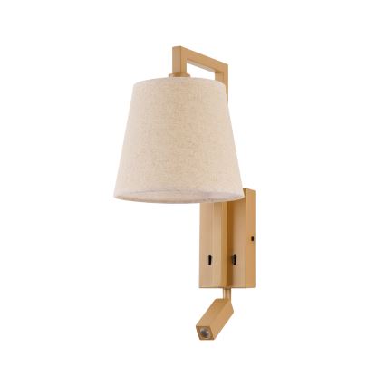 Brilagi - LED vägglampa RAYA 1xE14/40W/230V + LED/3W lin/beige