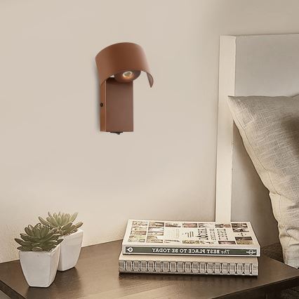 Brilagi - LED vägglampa VASTO LED/3W/230V brun