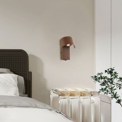 Brilagi - LED vägglampa VASTO LED/3W/230V brun