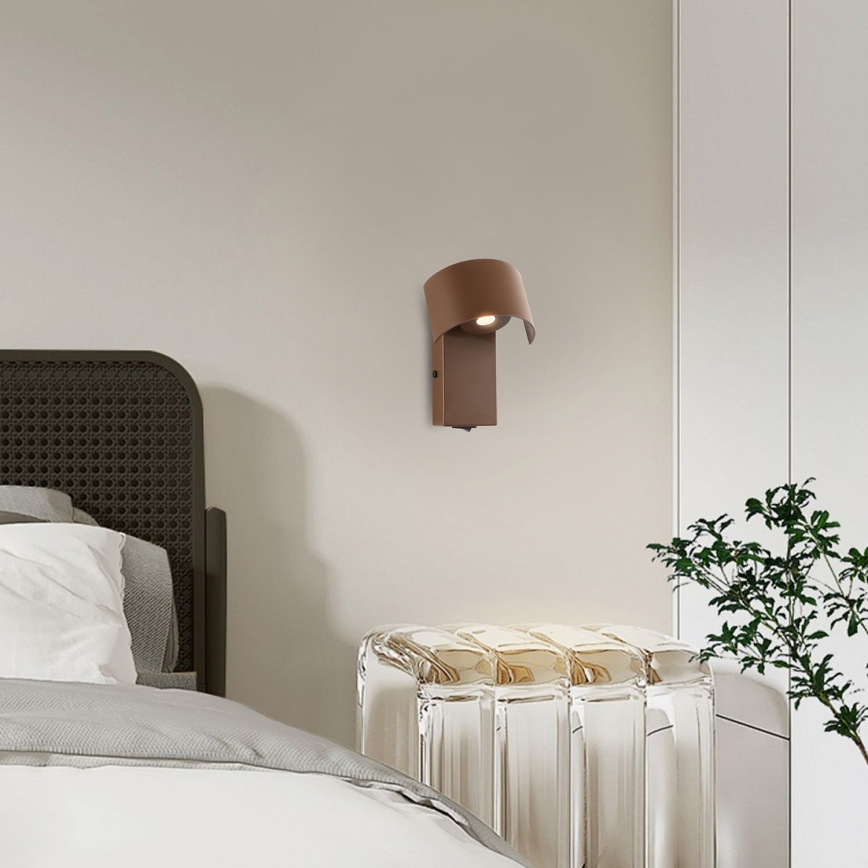 Brilagi - LED vägglampa VASTO LED/3W/230V brun