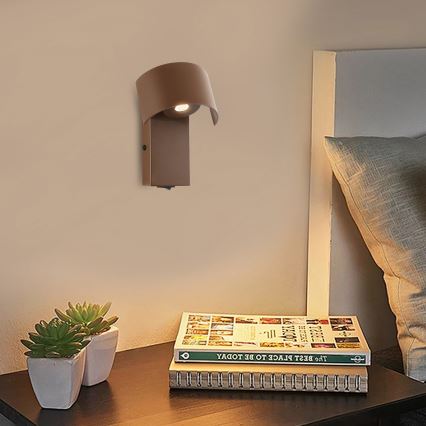 Brilagi - LED vägglampa VASTO LED/3W/230V brun