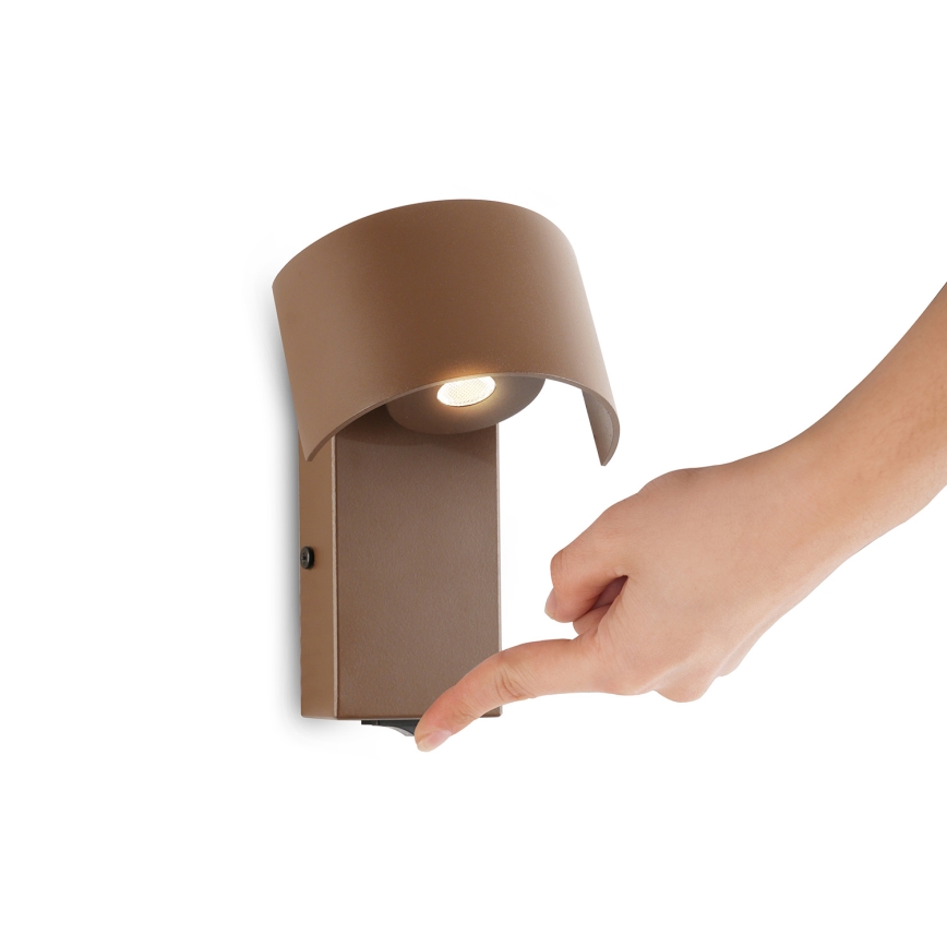 Brilagi - LED vägglampa VASTO LED/3W/230V brun