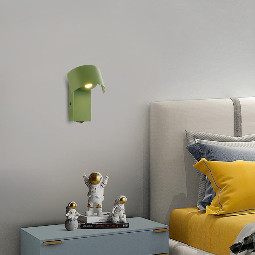 Brilagi - LED vägglampa VASTO LED/3W/230V grön