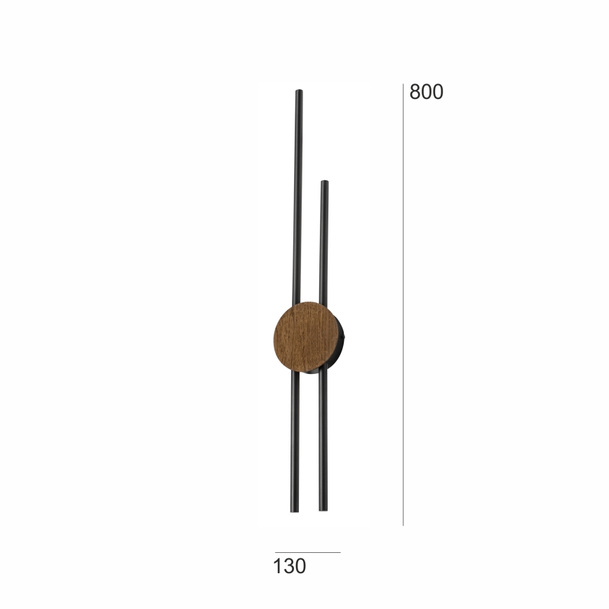 Brilagi - LED Vägglampa WOODY COLLINE LED/15W/230V 80 cm ek valnöt