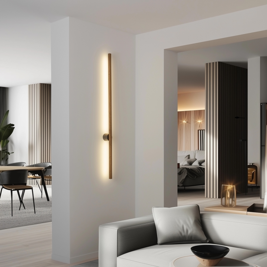 Brilagi - LED Vägglampa WOODY LINE LED/12W/230V 120 cm ek valnöt