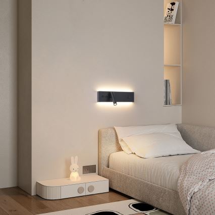 Brilagi - LED väggspot med USB-port NOCTIS LED/3W/230V + LED/9W svart