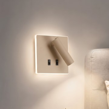 BRILAGI - LED väggmonterad spotlight ZAYA DOUBLE LED/8W/230V + LED/3W beige