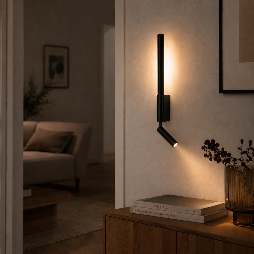 BRILAGI - LED väggspot VIXON LED/3W/230V + LED/5W svart CRI 90