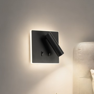 BRILAGI - LED Väggspot ZAYA DOUBLE LED/8W/230V + LED/3W svart