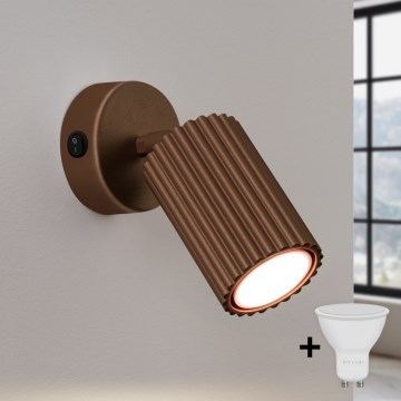 Brilagi - LED väggspotlampa CRESTO 1xGU10/10W/230V brun