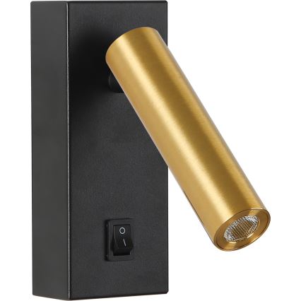 Brilagi - LED väggspotlight MAYA LED/3W/230V 4000K svart/guld