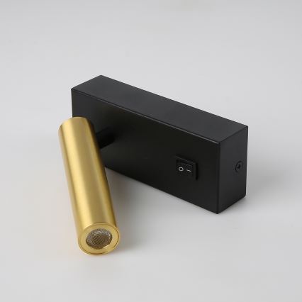 Brilagi - LED väggspotlight MAYA LED/3W/230V 4000K svart/guld