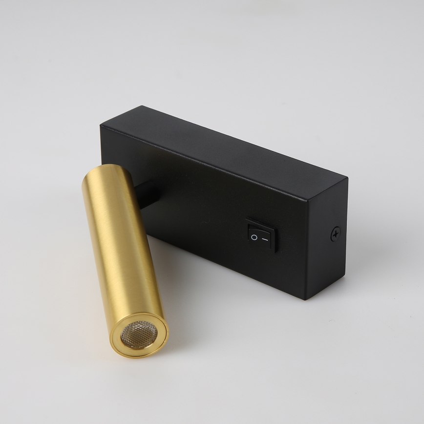 Brilagi - LED väggspotlight MAYA LED/3W/230V 4000K svart/guld