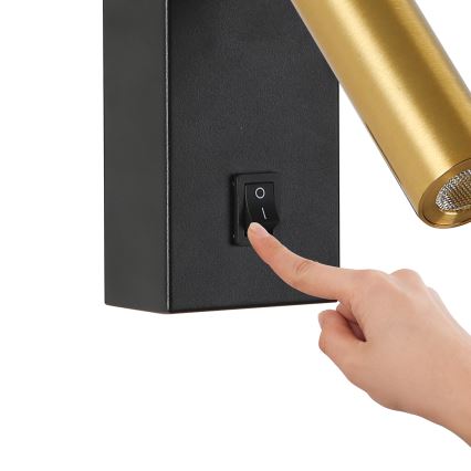 Brilagi - LED väggspotlight MAYA LED/3W/230V 4000K svart/guld