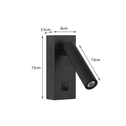 Brilagi - LED väggspotlight MAYA LED/3W/230V 4000K svart