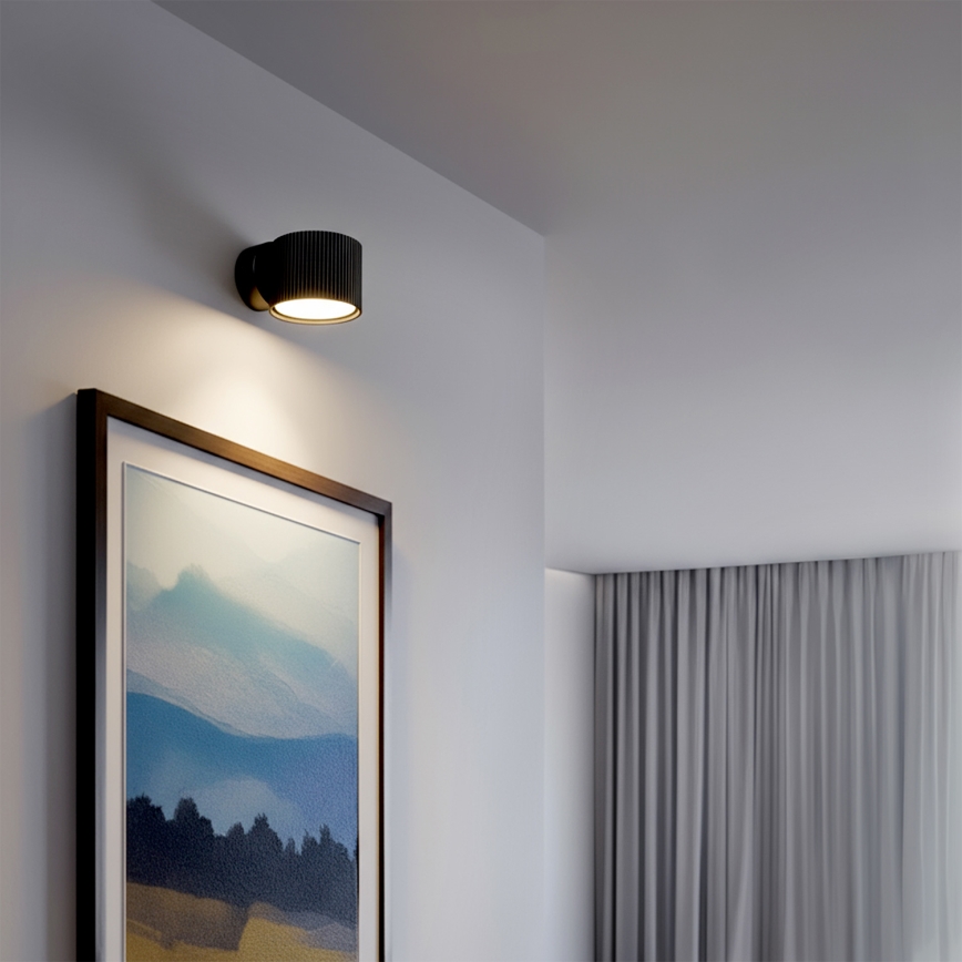 Brilagi - LED Väggspotlight STRIPY 1xGX53/15W/230V svart