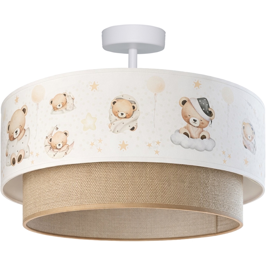 Brilagi - LED barnplafond BOBO 1xE27/10W/230V Ø 40 cm vit/beige/nallar